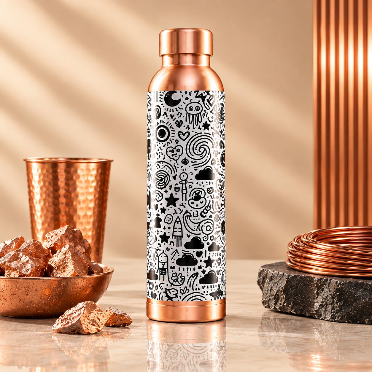 The Better Home Copper Water Bottle, Foliage, 950 ml — Amazon image 9