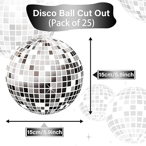 Miniatura 2 de 60 piezas de bola de discoteca brillante de los años 70 para colgar en espirales de fiesta de discoteca decoración de techo para fiesta de discoteca