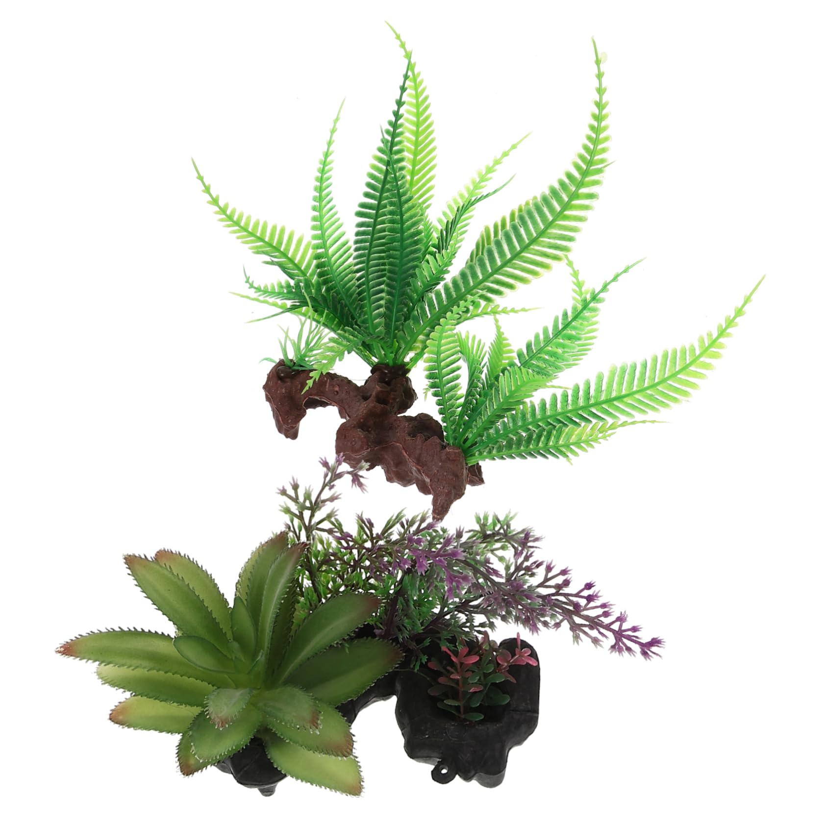 YARNOW 3 Ensembles Plantes Aquatiques Artificielles Aquarium De Poissons Décorations De Réservoir De Tortues Plantes D'Aquarium Décorations D'Aquarium Réservoirs 2 pièces * 3