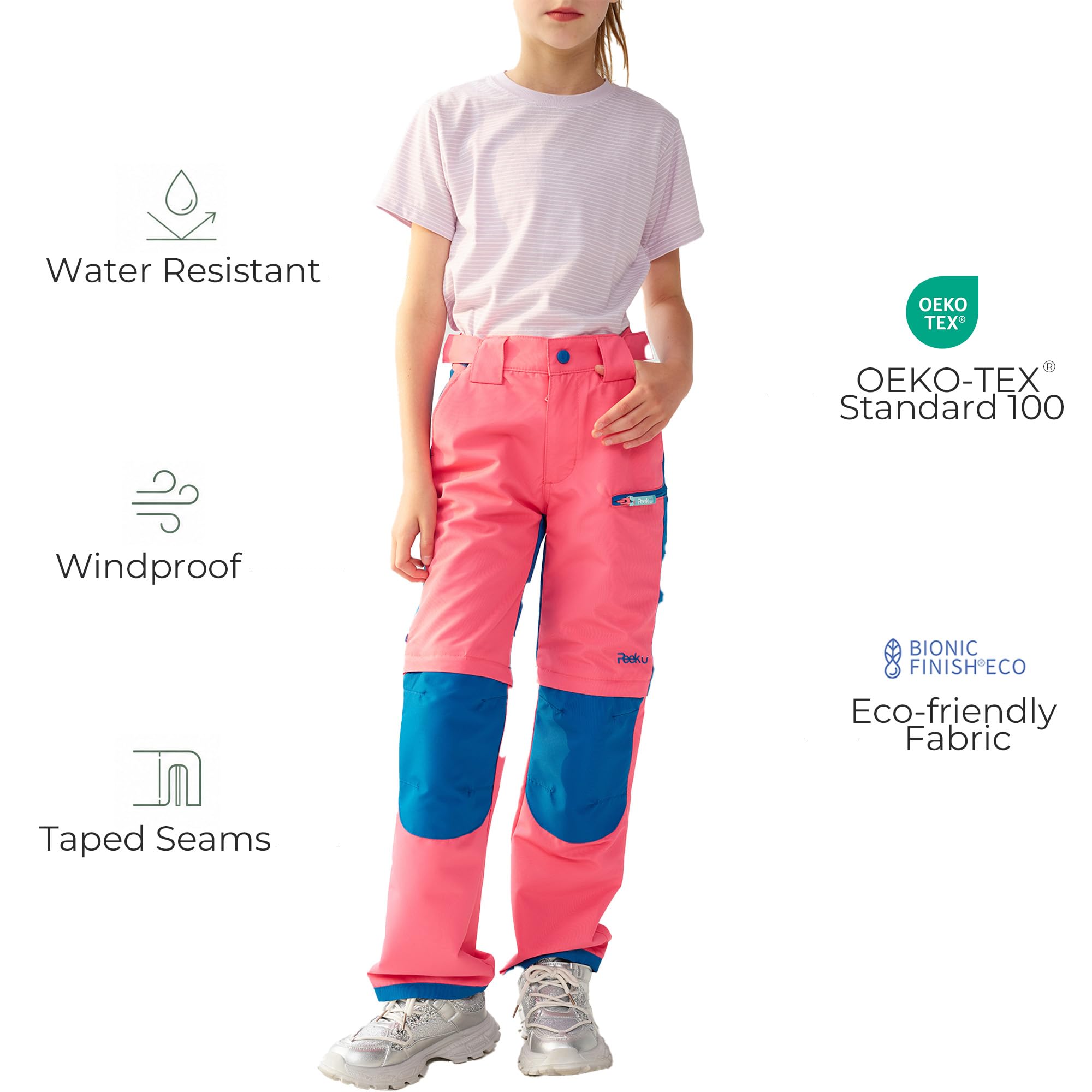 Kinder-Hose mit abzippbaren Beinen,Wasserabweisende Outdoor-Hikinghosen für Jungen und Mädchen,leichte Kinderhose