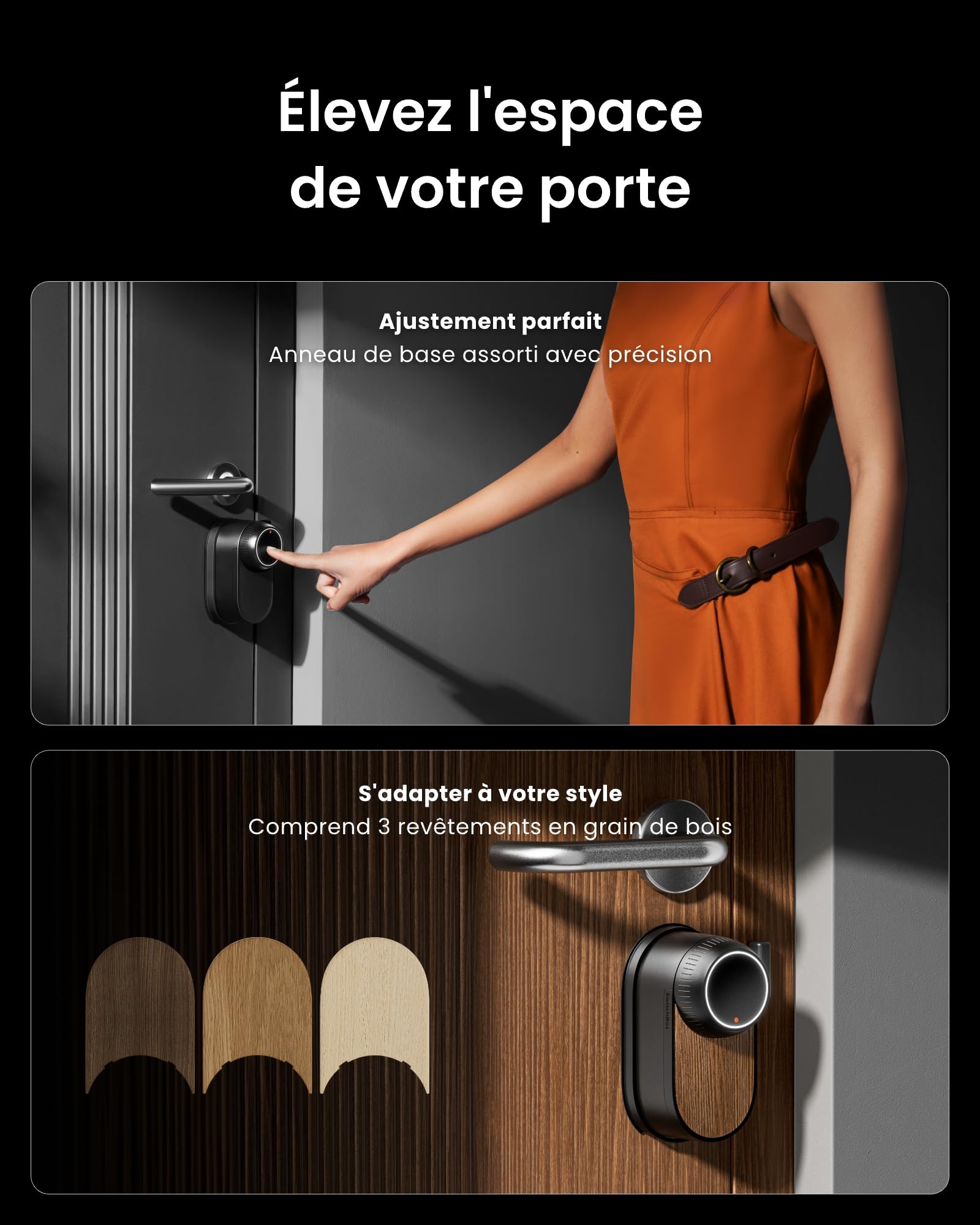 SwitchBot Serrure Ultra WiFi connectée avec écran Tactile de Keypad, Verrouillage de Porte à Empreinte Digitale, Verrouillage de Porte Intelligente, Système à Triple Alimentation