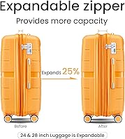 Vista 146 de Merax Equipaje, maleta extensible rígida con ruedas giratorias ligeras, Negro -, 40/48/52