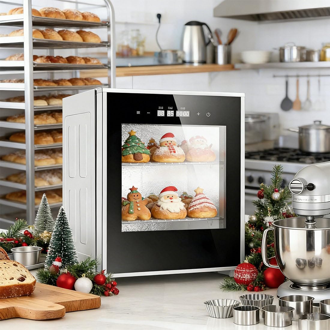 Elektrischer Gärschrank 40l,Brot Gärbox,Professioneller Teiggärschrank Für Sauerteig/Pizza,Mit Präziser Temperaturkontrolle (20-50°c) & Automatischer Feuchtigkeitsregelung