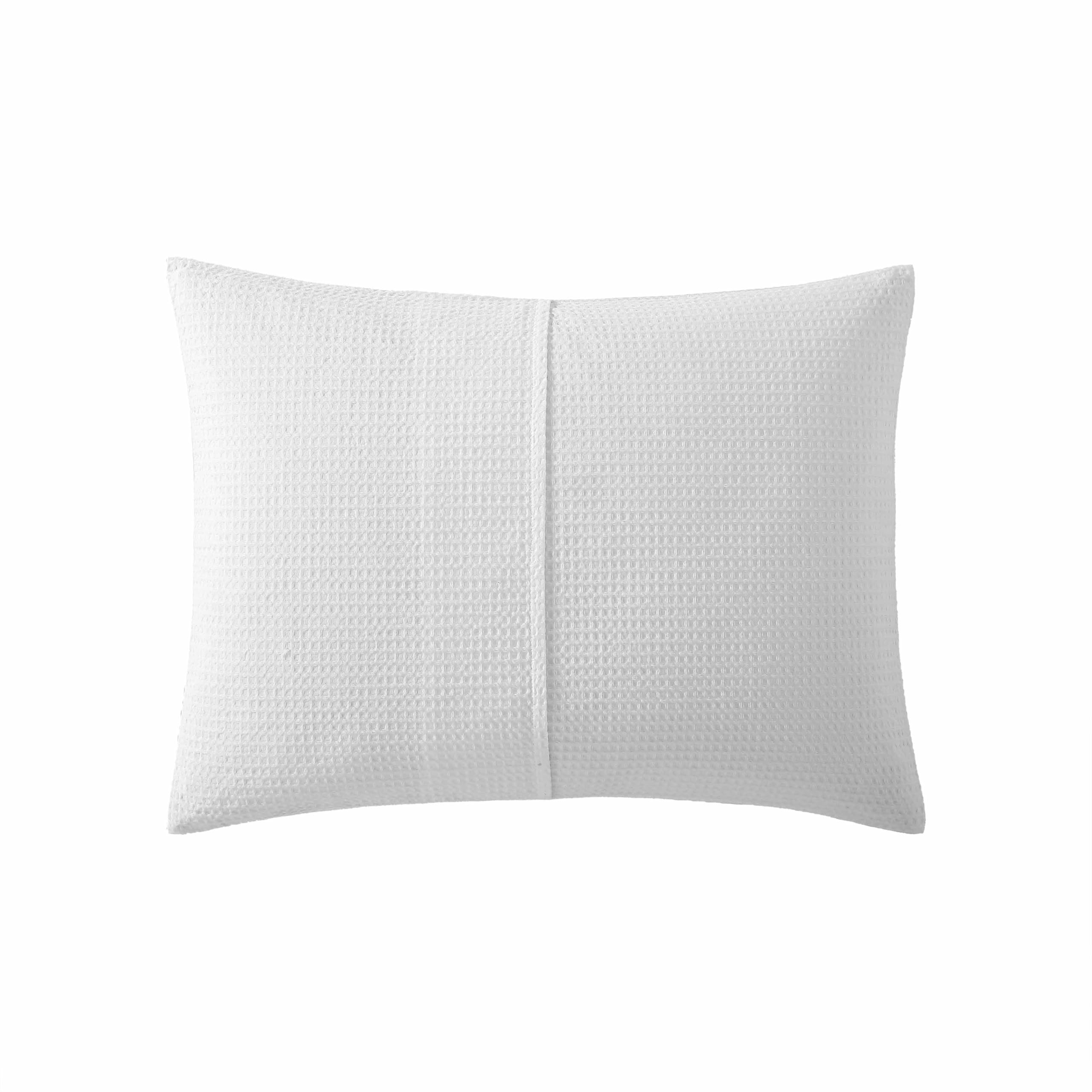 Vera Wang - Juego de Funda de edredón King, Ropa de Cama de algodón de Lujo con Cierre de botón, Incluye Fundas a Juego (Blanco piqué gofre, King)