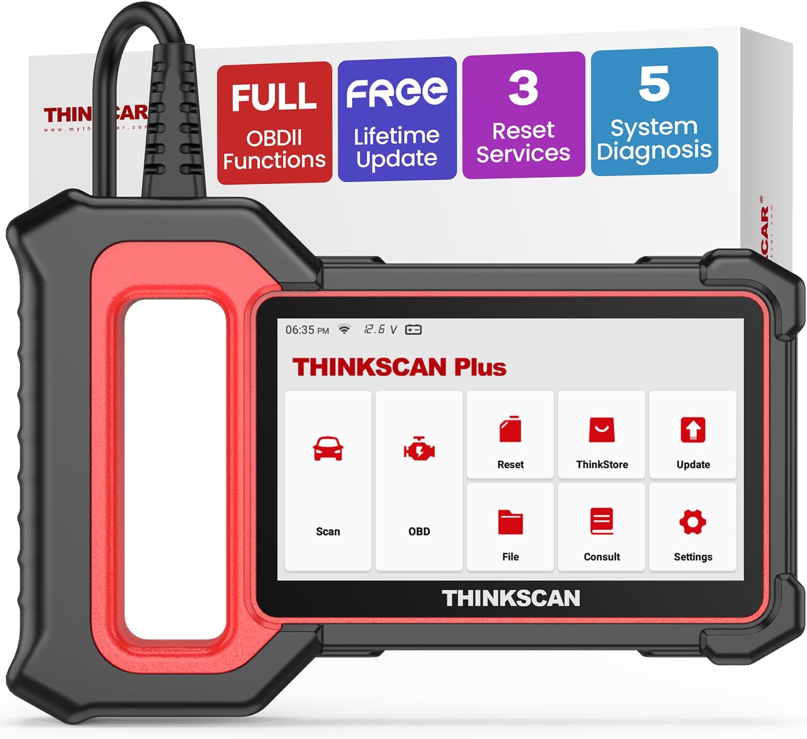 THINKCAR OBD2 Scanner, ThinkScan Plus S4 ABS/SRS/TCM/ECM/BCM Diagnostic