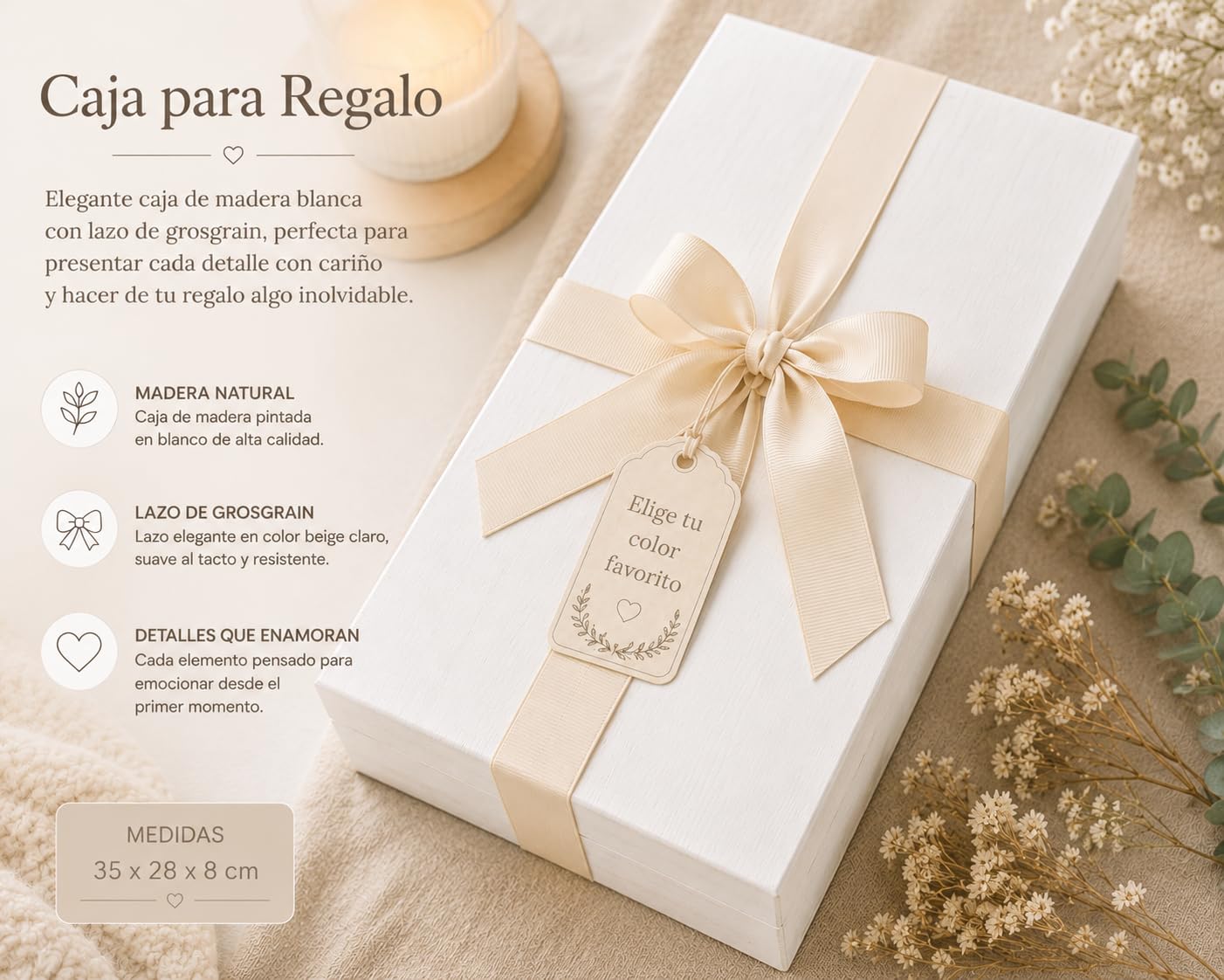 Set de Bautizo Personalizada con Nombre — Set Completo Vela, Paño, Concha y Babero — Regalo Bautizo Bebé en Caja Premium (Angel)