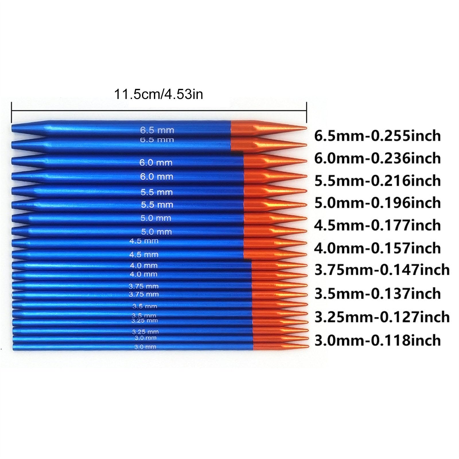 Set di ferri da maglia circolari in alluminio da 3,0 mm-6,5 mm