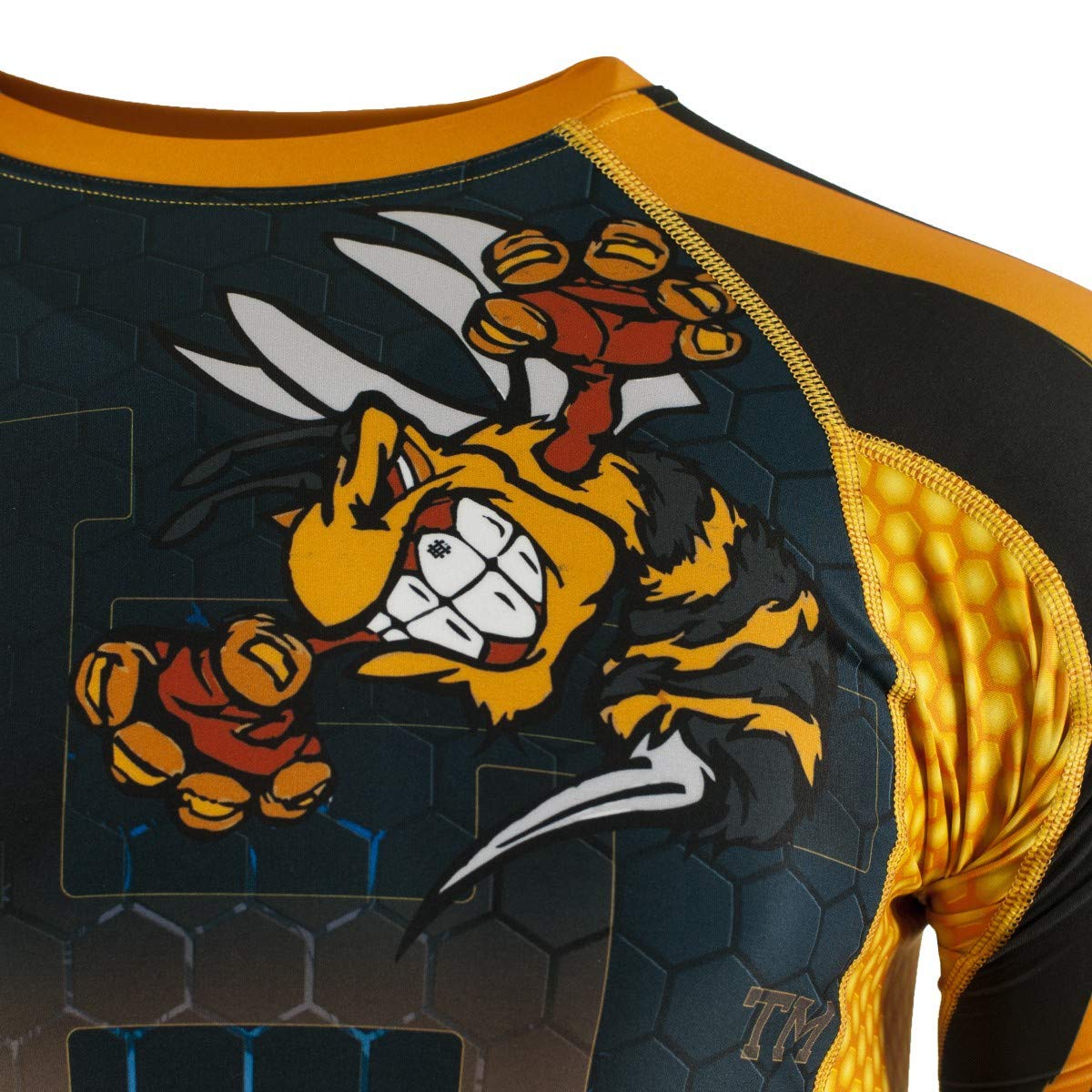 Koszulka kompresyjna z krótkim rękawem Rashguard Hardcore Training Rash Guard, męska koszula kompresyjna, MMA, bokserska, koszulka funkcyjna, męska koszulka z krótkim rękawem, koszulka kompresyjna, męska koszulka do biegania, koszulka sportowa.., Wasp Bla