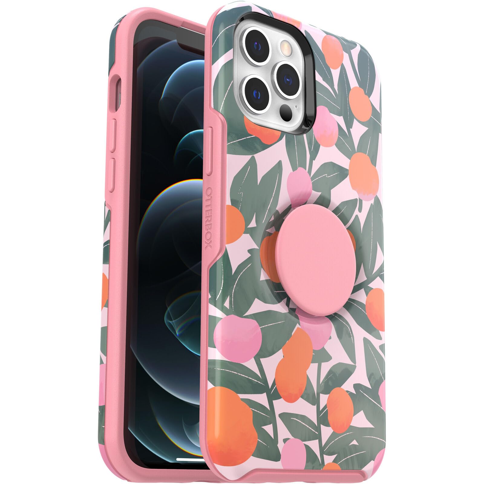 OtterBoxPop Symmetry Series Case for iPhone 12 Pro Max (Only) - Non-Retail Packaging - Stay Peachy (Pink Graphic)