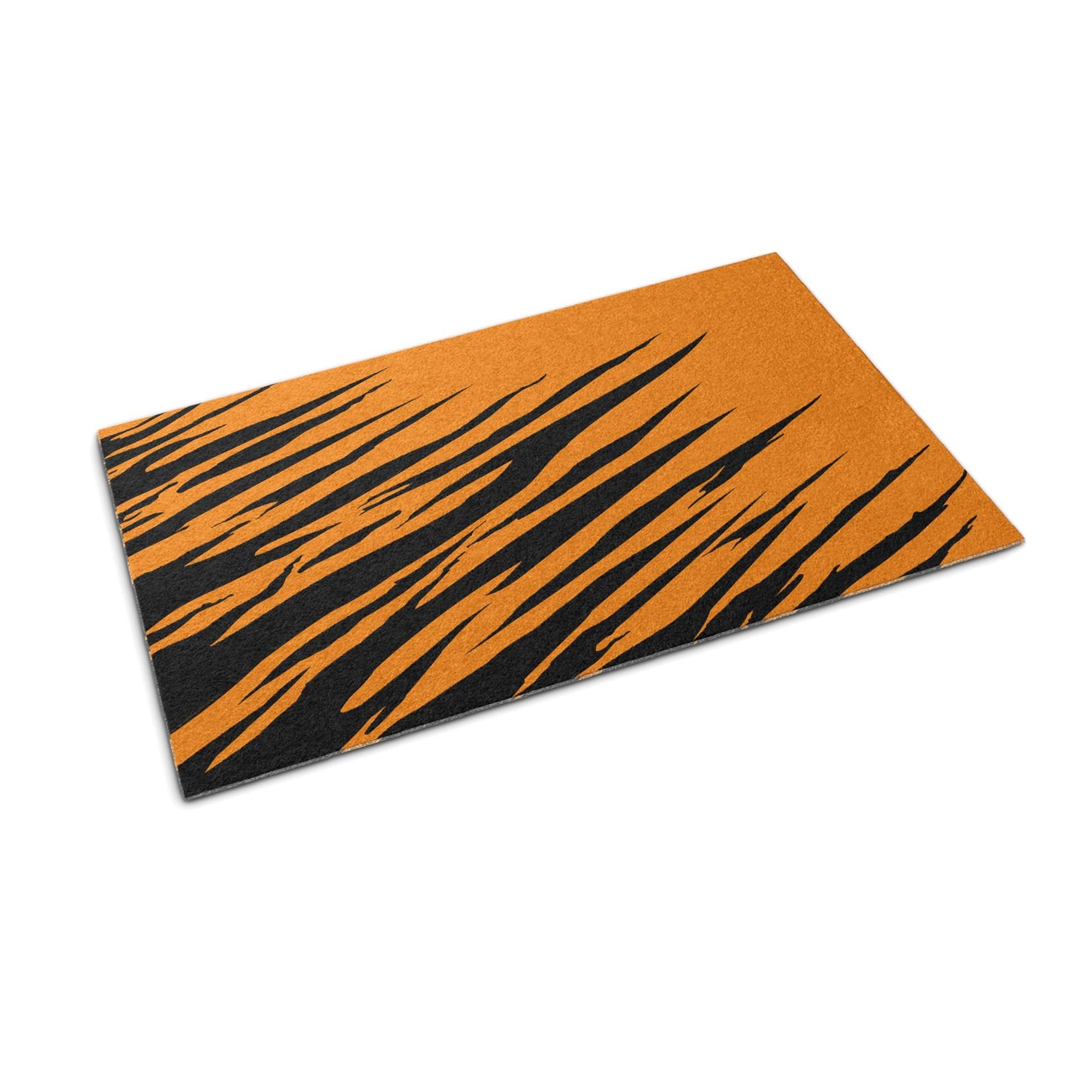 Tapis paillasson Tulup 150x100cm à rayures de tigre pour maintien de la propreté à la maison