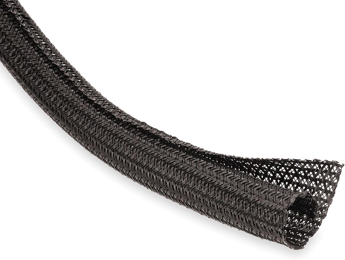 TechFlex F6N0.13BK Flexo F6 General Purpose 1/8-inch Braided Cable Sleeve, Black - 100 Feet