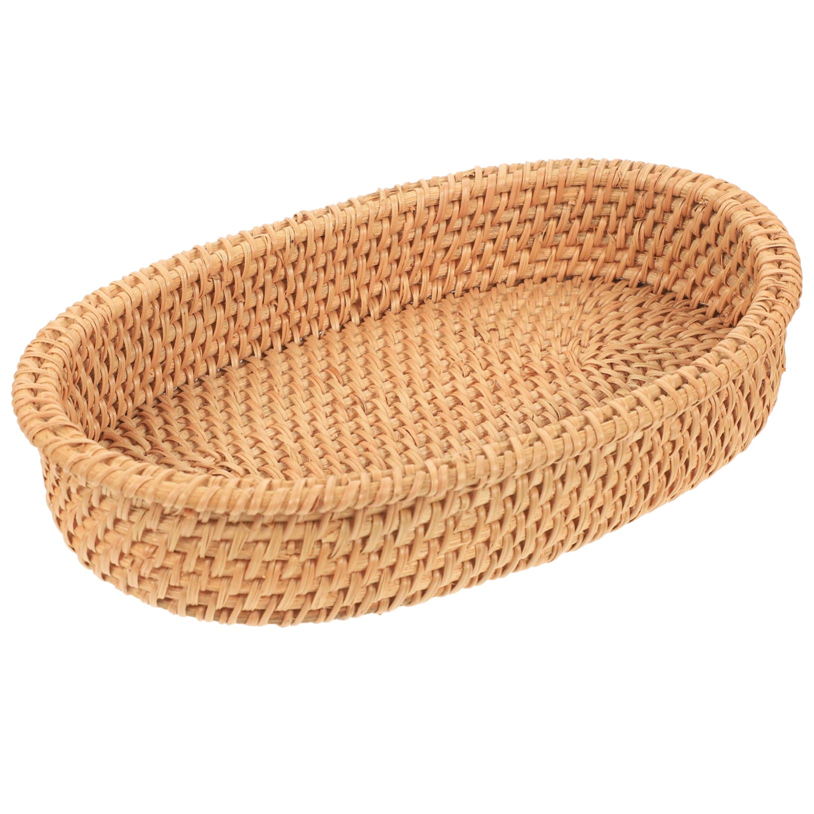 VINTORKY Fruit Storage Basket Safe Dessert Basket Christams Bread Baskets Woven Tray Basket Woven Basket Woven Fruit Bowl Small Wicker Baskets Woven Storage Baskets Decor and Rattan