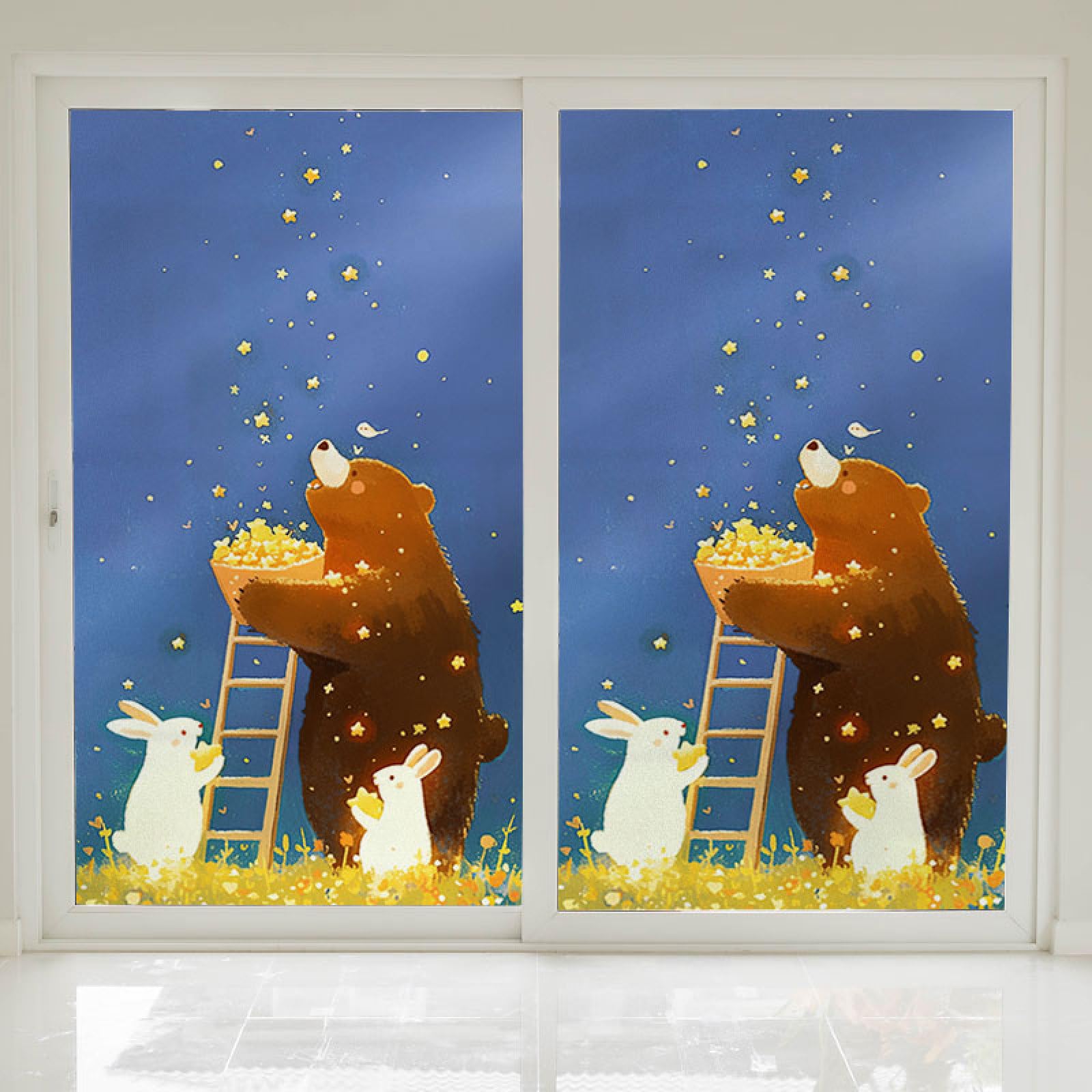 Stickers fenetre occultant pour bureau et maison, motif animaux