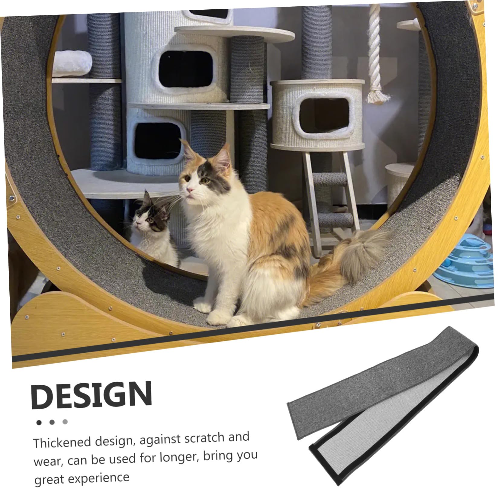 Garneck Tappetino per Ruota del Gatto Antiscivolo Resistente, Cuscino Silenzioso per Esercizi Ruota da Corsa, Accessorio per attività Domestiche e Benessere del Gatto