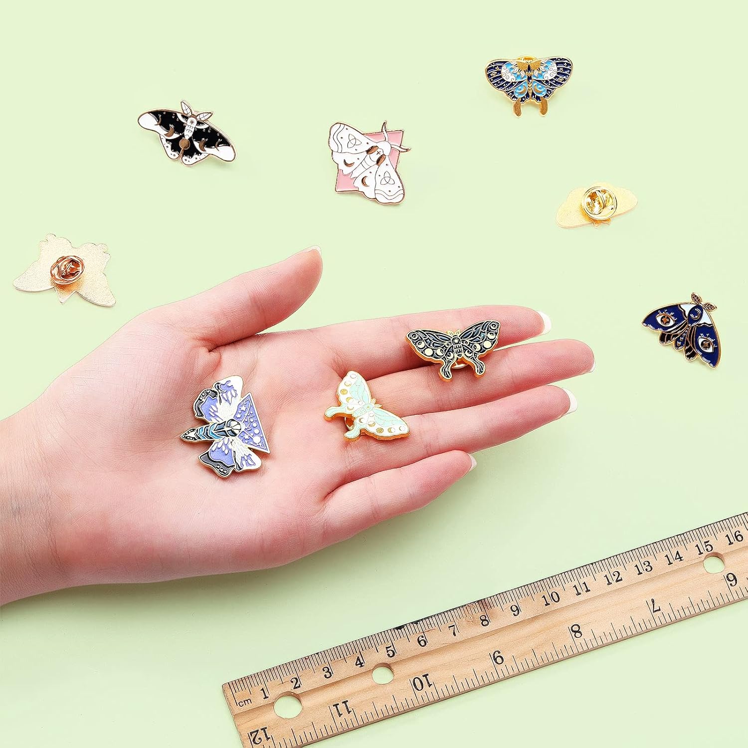 Junkin 9 Pieces Butterfly Lapel Pins Set Cool Steampunk Butterfly Brooches Pins Assorted Badges for Backpack Hats Clothes - Image 3
