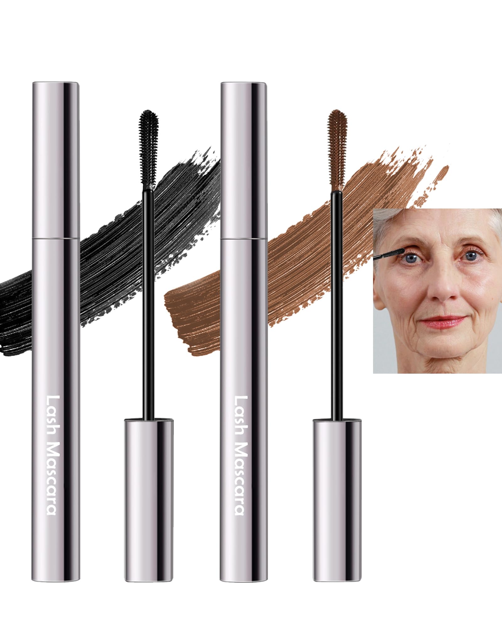 Brown+Black Mascara for Older Women 60 Plus