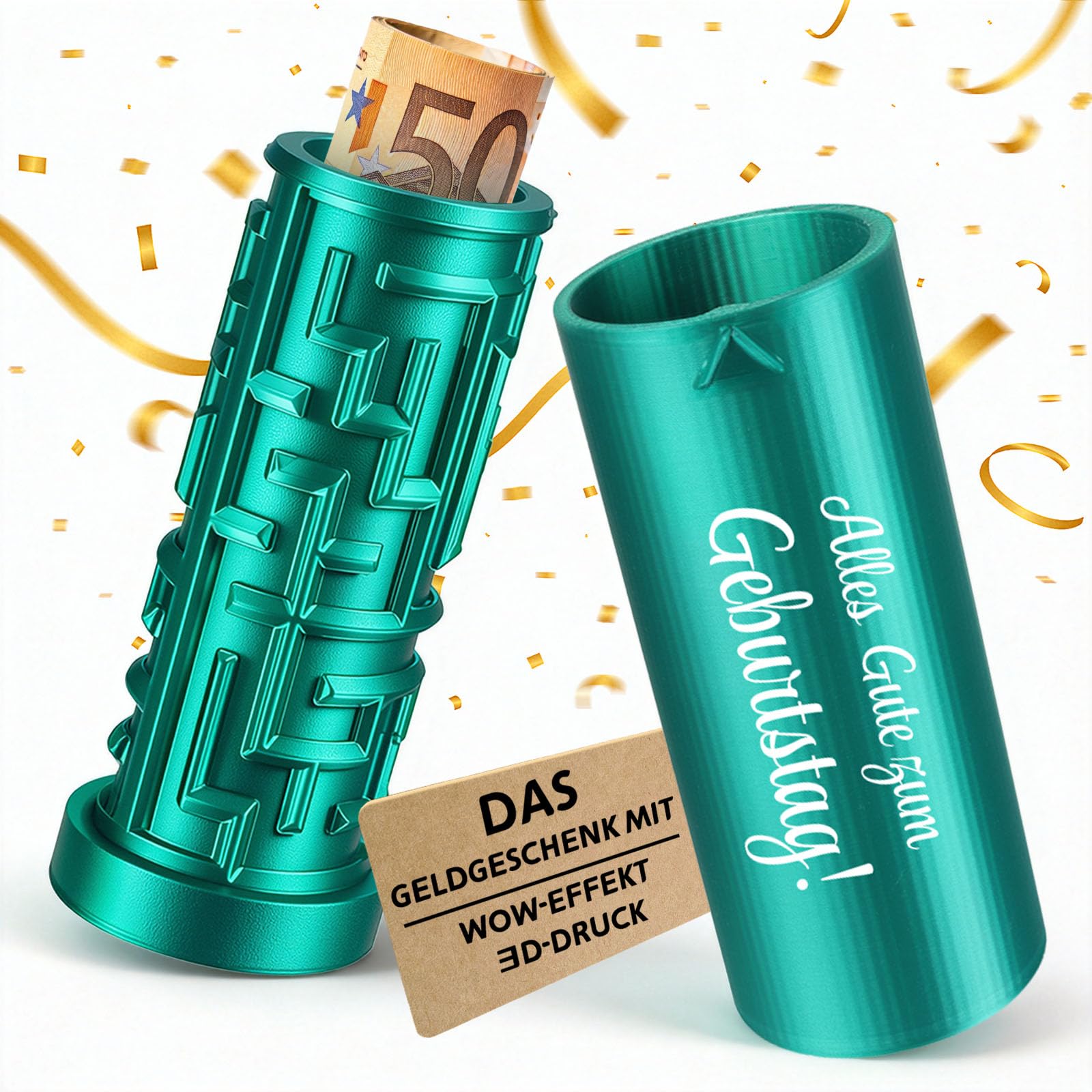 Anruzon Lustige Geburtstag Geldgeschenk Box Schwarz Gold