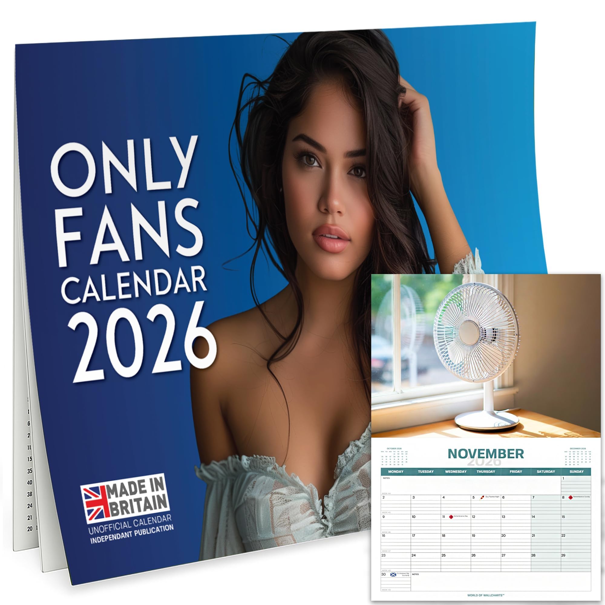 Secret Santa Gifts for Men – Funny Only Fans 2026 Wall Calendar Joke Gift – Hilarious Secret Santa Present for Office Colleagues – Unique Christmas Gag Gift & Stocking Filler – Funny Calendar 2026