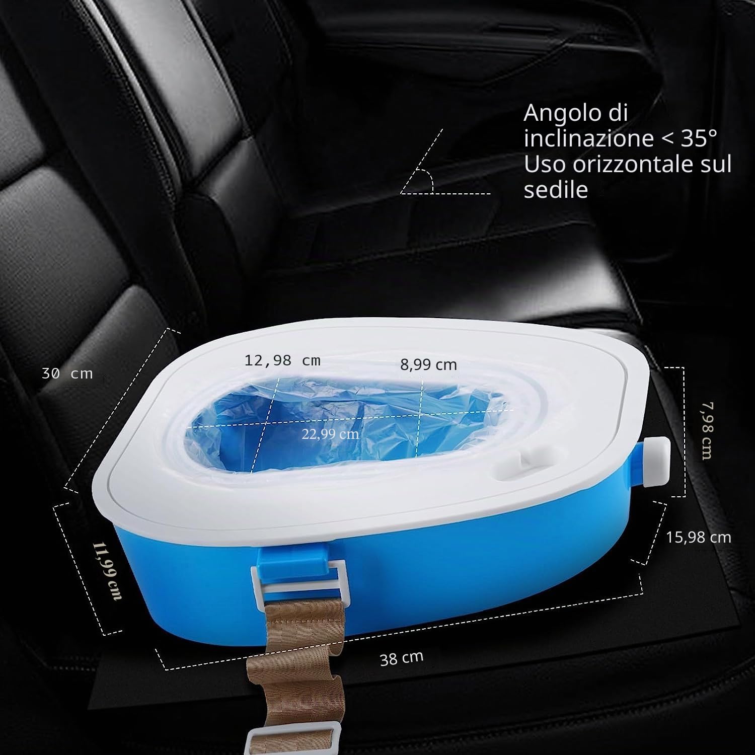Toilette portatile per auto, orinatoio di emergenza mobile, vasino portatile per adulti/bambini/donne incinte/uomini anziani, per emergenze all'aperto, campeggio, escursioni, viaggi in auto