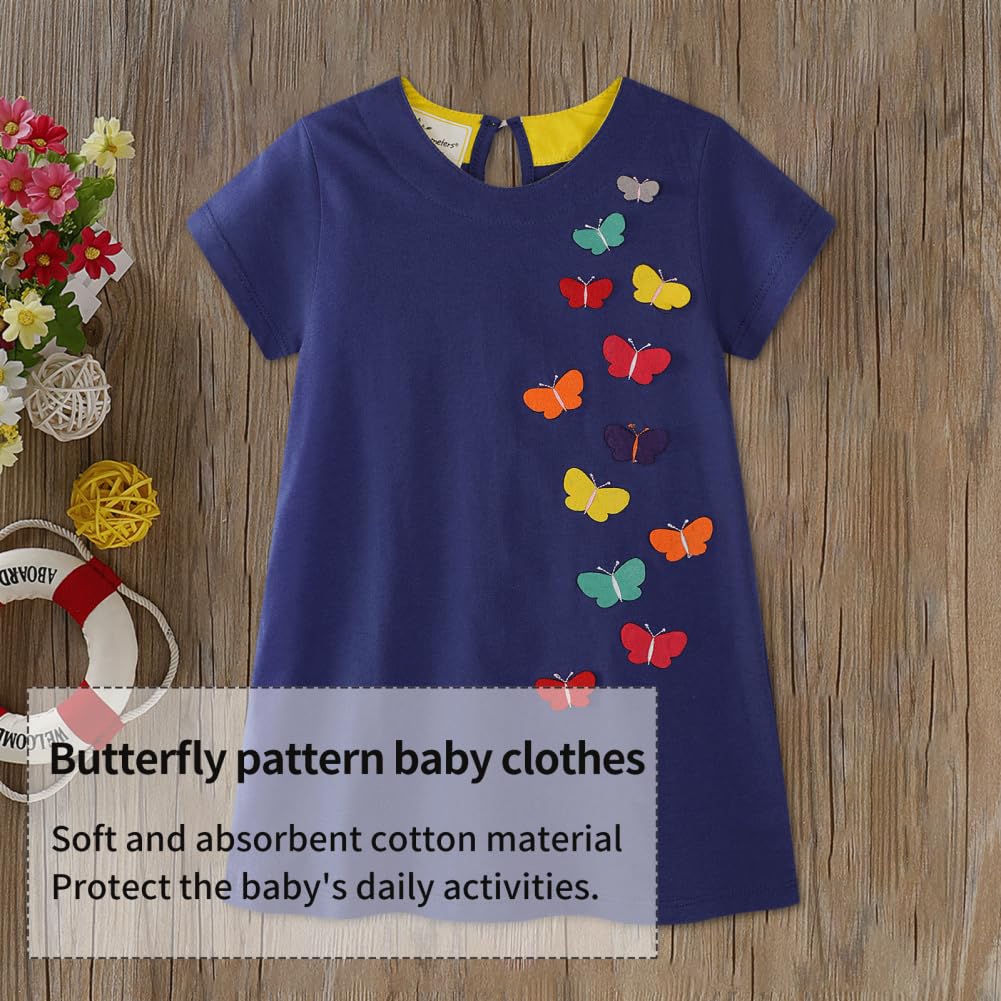 Vestido T-Shirt Algodón Manga Larga Corta Niñas Casual Dibujos Animados Animal Flores Princesa