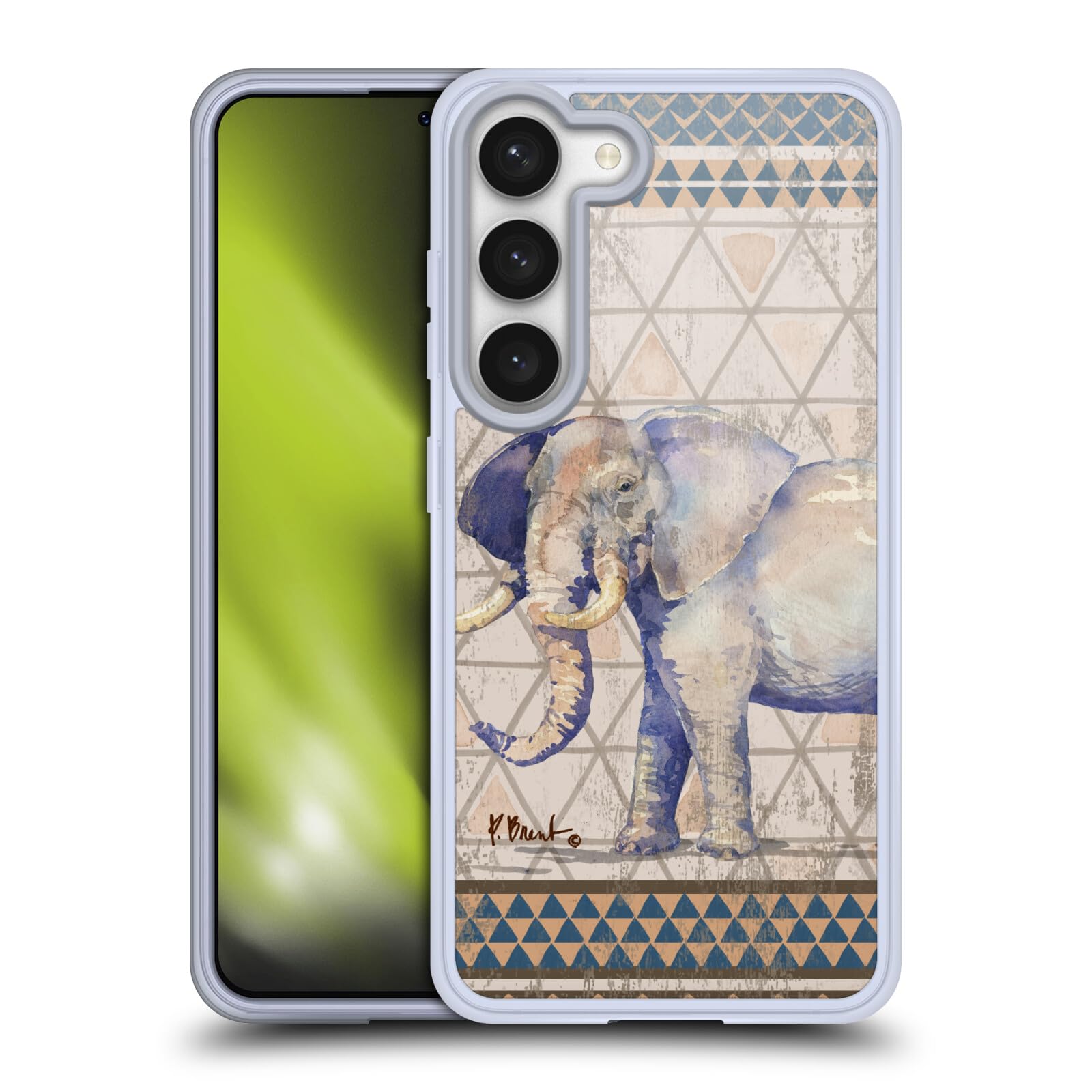 Head Case Designs Officially Licensed Paul Brent Tribal Elephant Animals Soft Gel Case Compatible with Samsung Galaxy S23 5G and Compatible with MagSafe Accessories