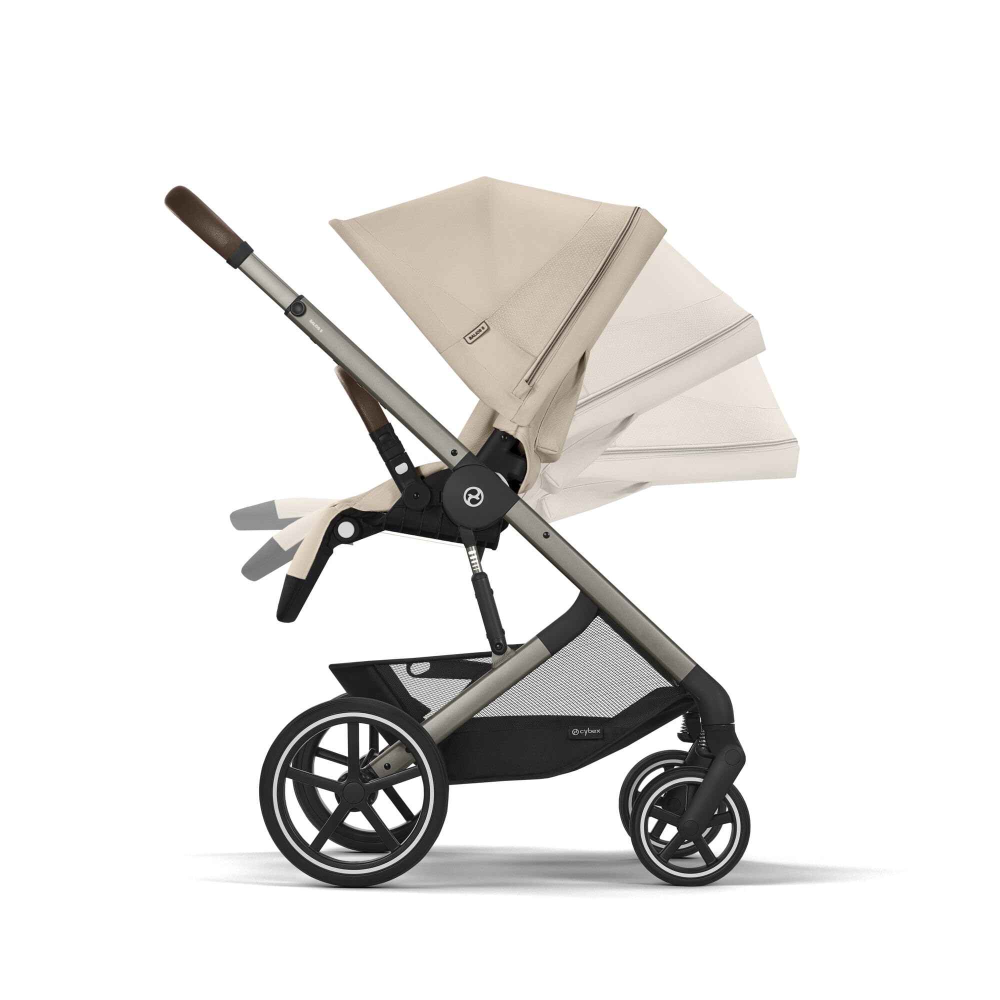 CYBEX Gold Balios S Lux Passeggino, Posizione Reclinabile Ergonomica, Sistema di Cinture con Una Sola Mano, Dalla Nascita Fino a 22 Kg (Circa 4 Anni), Almond Beige