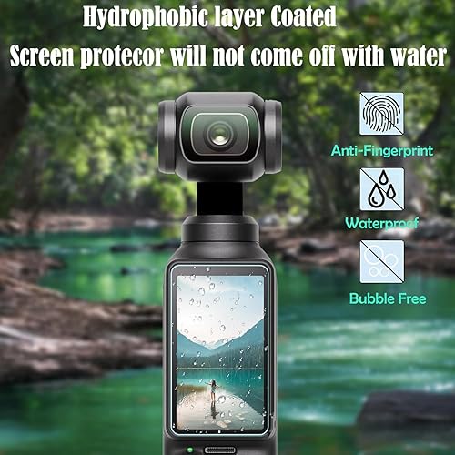 Miniatura 7 de PCTC Osmo Pocket 3 - Soporte de escritorio antideslizante de silicona + 4 paquetes de protector de lente de pantalla de vidrio templado, kit de