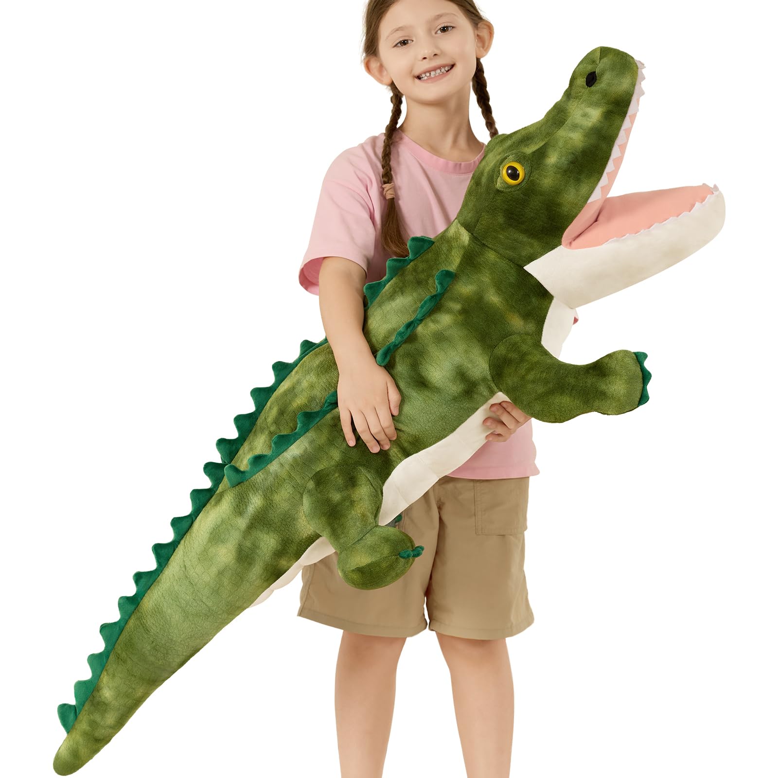 MorisMos Giant Alligator Teddy Soft Toy, 130cm Big Green Crocodile Plush Kawaii Large Alligator, XXL Cuddly Fluffy Gift for Kids Birthday โ image 1
