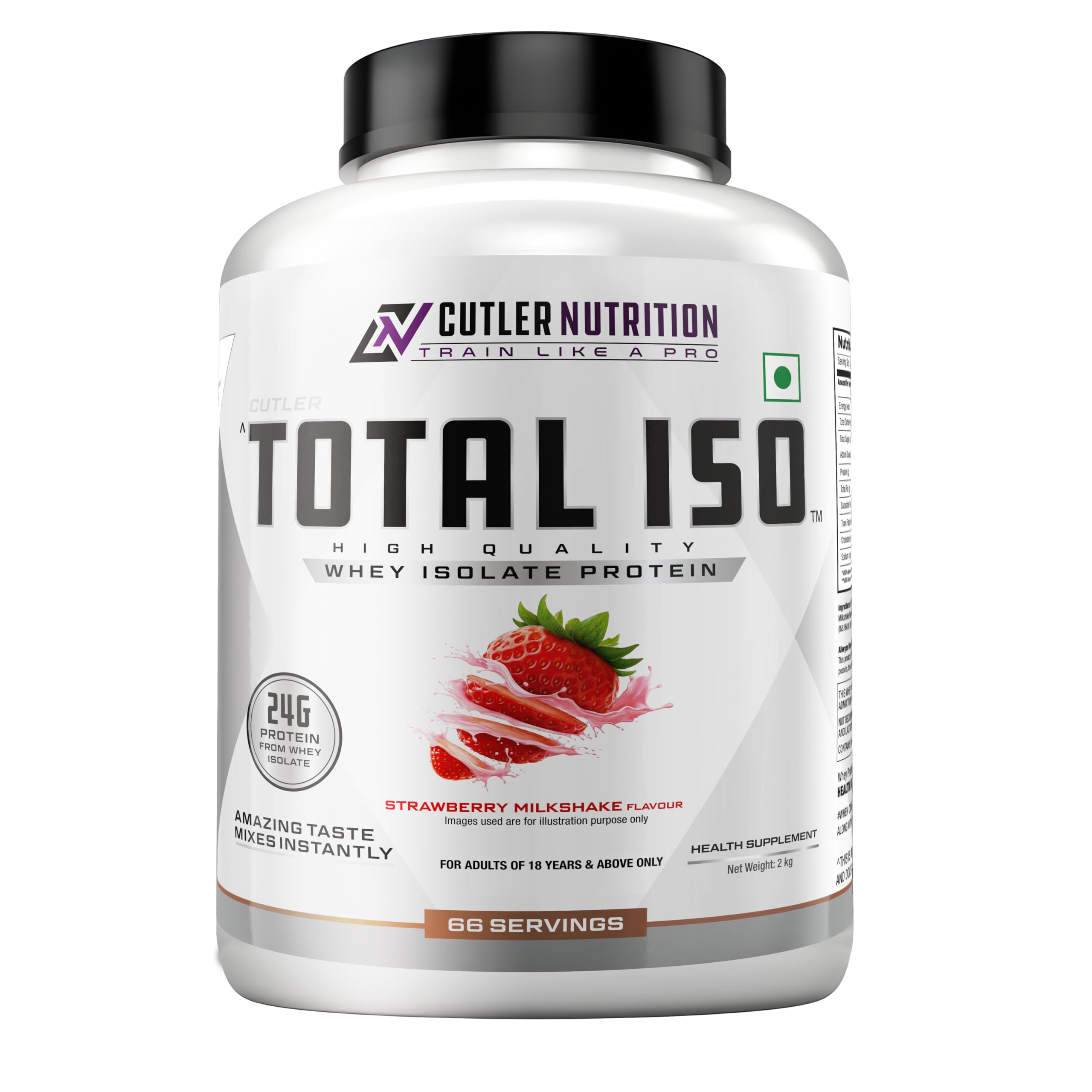 Cutler Nutrition Total ISO Whey Protein Isolate Powder 2kg (66 Servings) | 24g Protein per Serving | Fast Absorption Lean Muscle Support | Low Carb High Protein Powder | Strawberry Milkshake Flavor-image-16