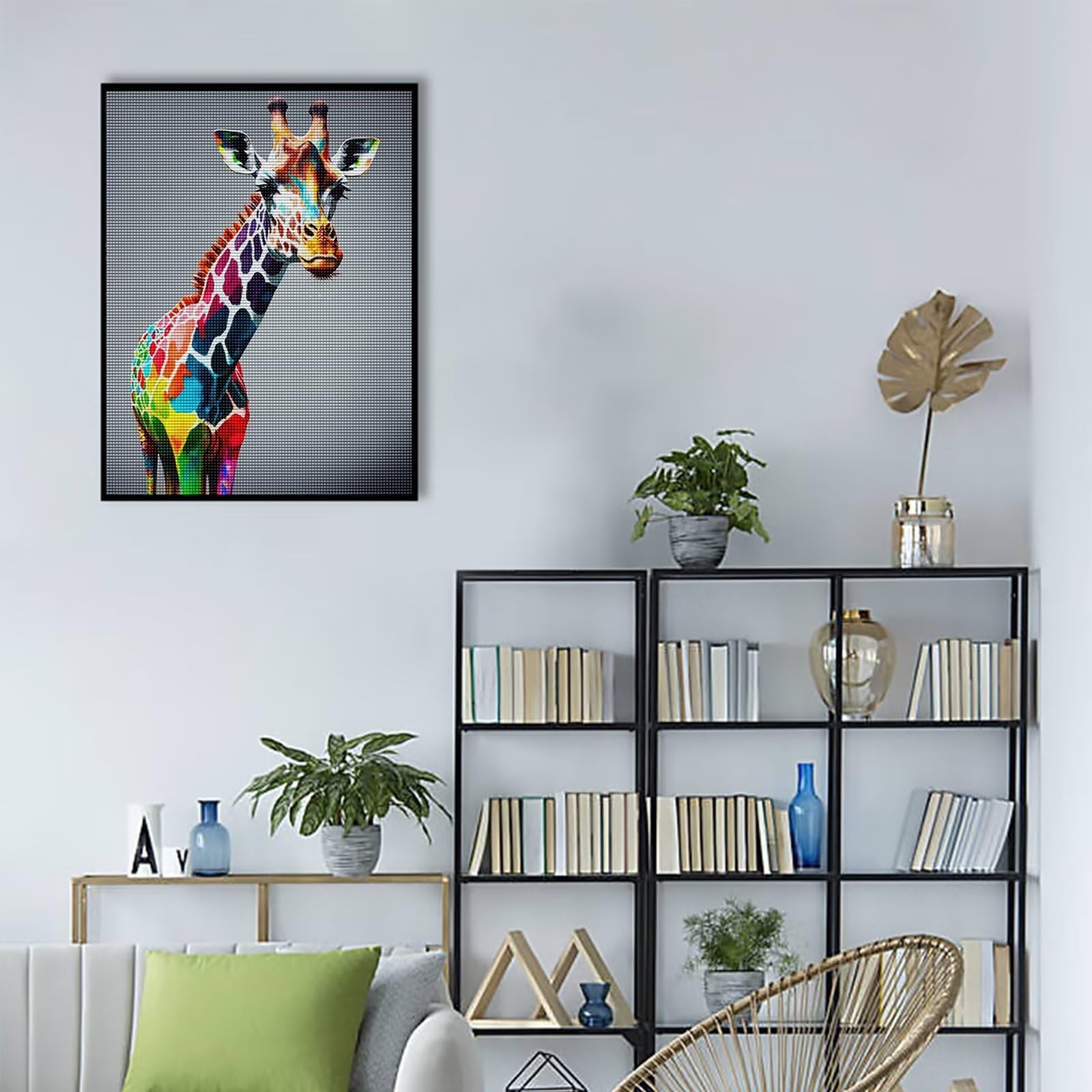 EXQULEG 5D Diamond Painting Kit „Giraffe“ – 100x120 Cm, DIY Diamantbild Mit Leinwand & Werkzeug