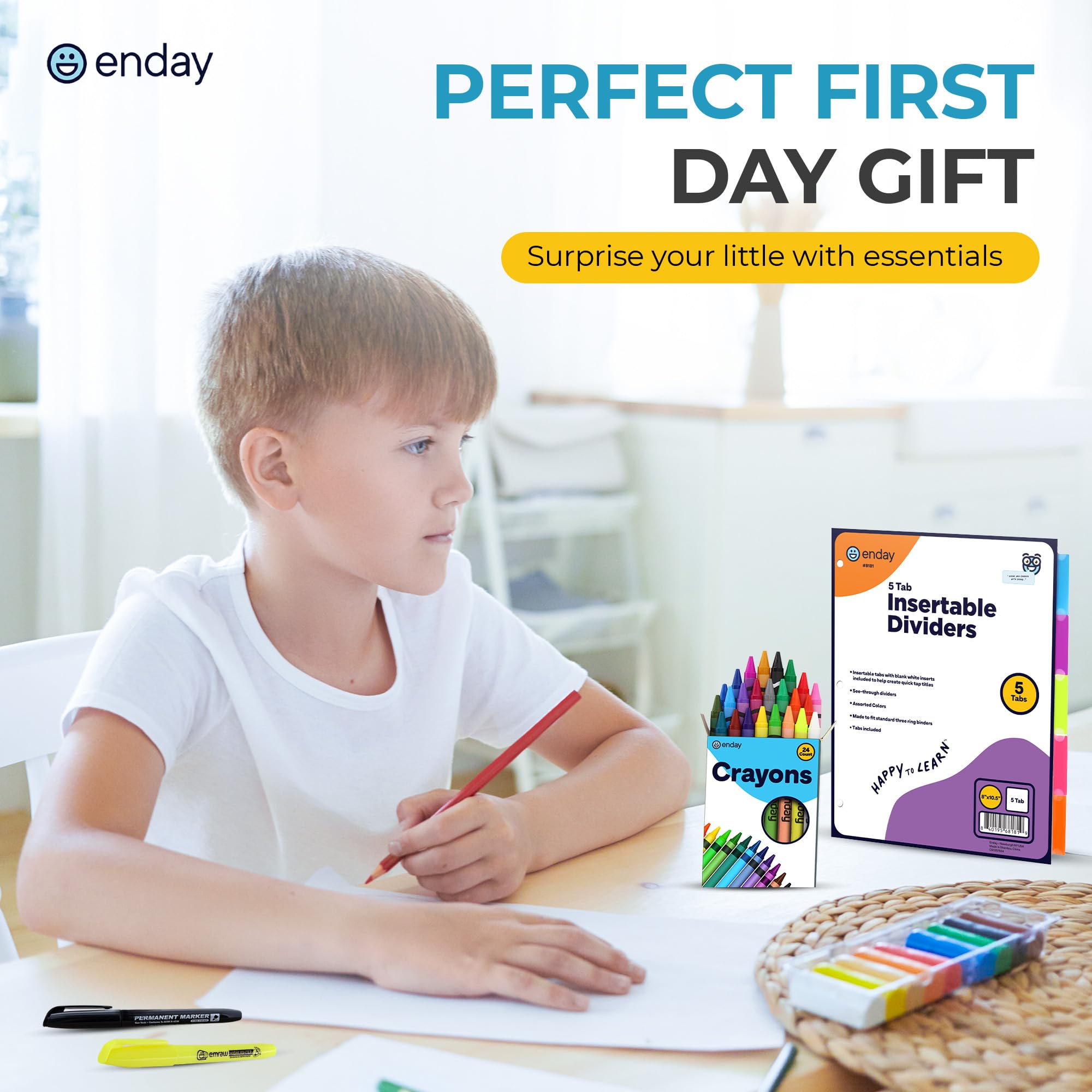 Enday Kit de fournitures scolaires de 4e et 5e année – Kit de rentrée scolaire de 79 pièces, fournitures scolaires de qualité supérieure pour filles et garçons, fournitures scolaires et quatrième