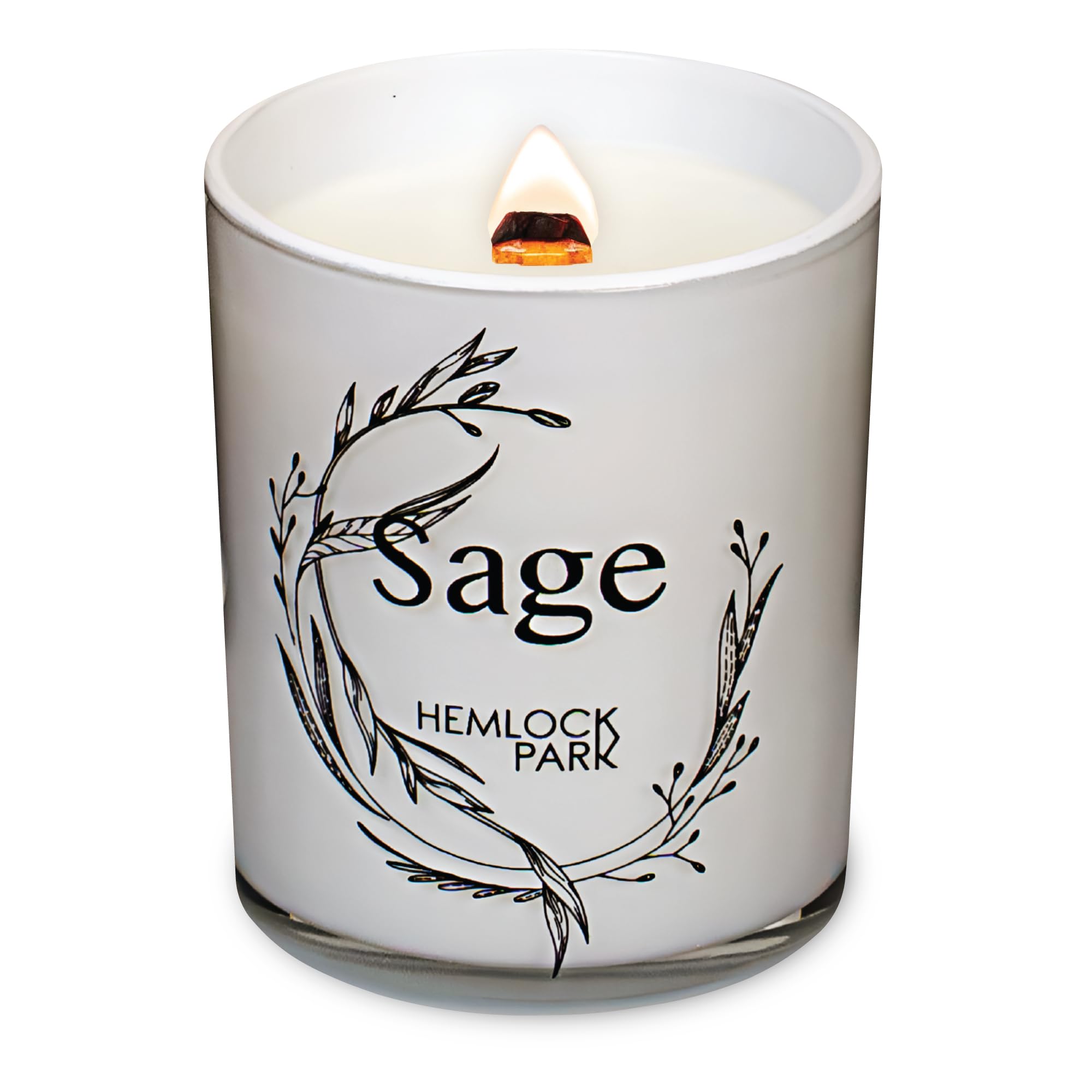 Hemlock Park Sage Storybook, candela profumata versata a mano, stoppino di legno scoppiettante, fragranza botanica e cera di cocco, fino a 50 ore di combustione, 204 g