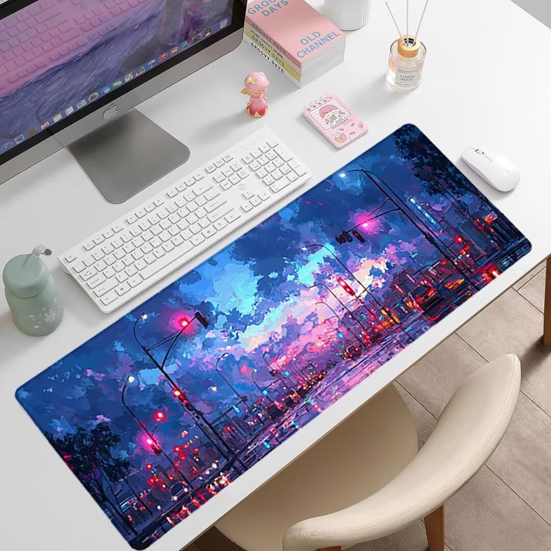 Podkładka pod mysz do gier XXL - 1600x800x3mm - Nowoczesna duża antypoślizgowa podkładka pod klawiaturę biurową ze zszytymi krawędziami, krajobraz duża podkładka pod mysz do gier do biura i domu