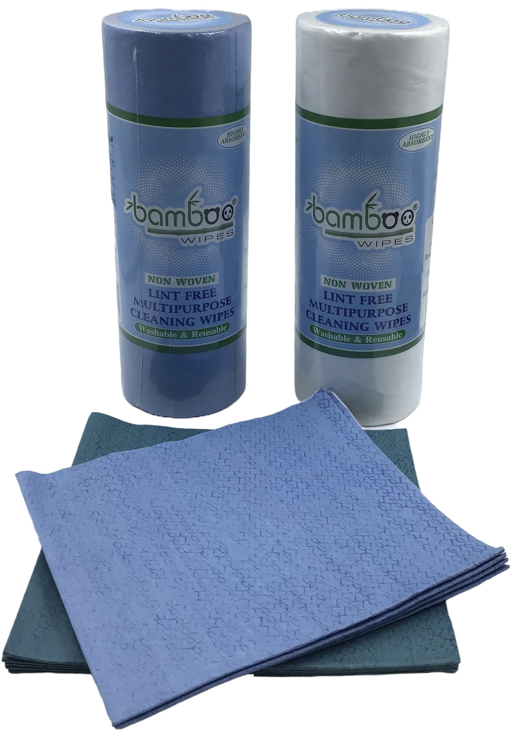 Bamboo Wipes | Reusable & Washable Non Woven Kitchen Lint Free Multipurpose Towel Tissue Roll| Combo of 2 Rolls + 10 Napkins 40Cm x 40 Cm Restaurant, Hospital, Glass Cleaning, Greese-image-43