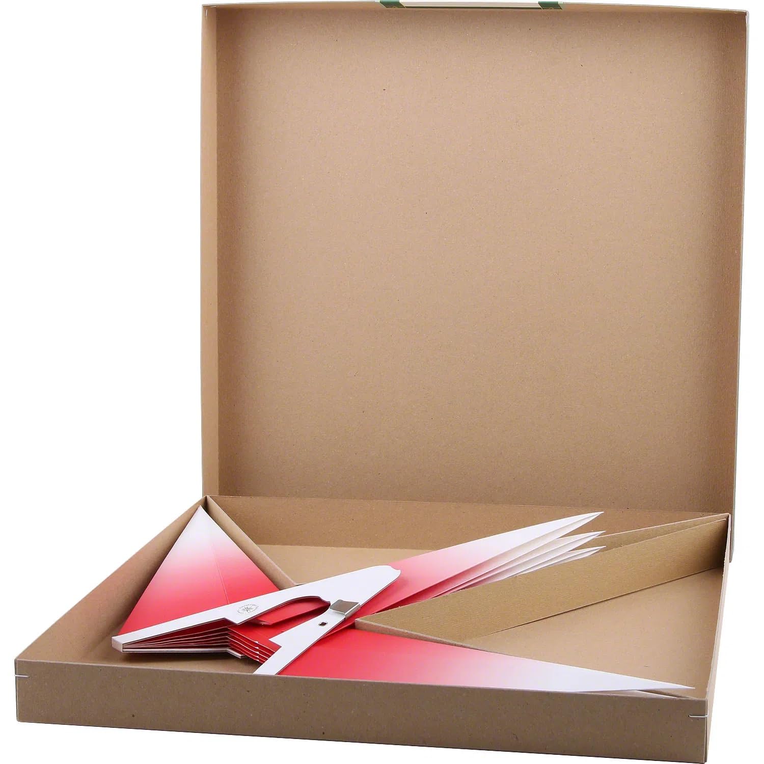Annaberger Faltstern 58cm rot mit weißen Spitzen - Faltstern-Weihnachtsdeko - Papierzweig - Weihnachten