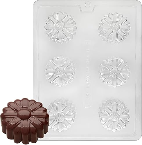 Cybrtrayd Life of the Party Daisy Cookie Flower Jabón Chocolate Candy Mold en bolsa protectora sellada impresa con las instrucciones de moldeo
