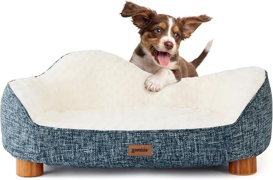 ZOMISIA 45D Orthopedic Memory Foam Dog Bed Sofa - One-Piece Molded Foam Pet Couch with Non-Slip Bottom, Suitable for Small and Medium Dogs up to 60 LBS, Blue