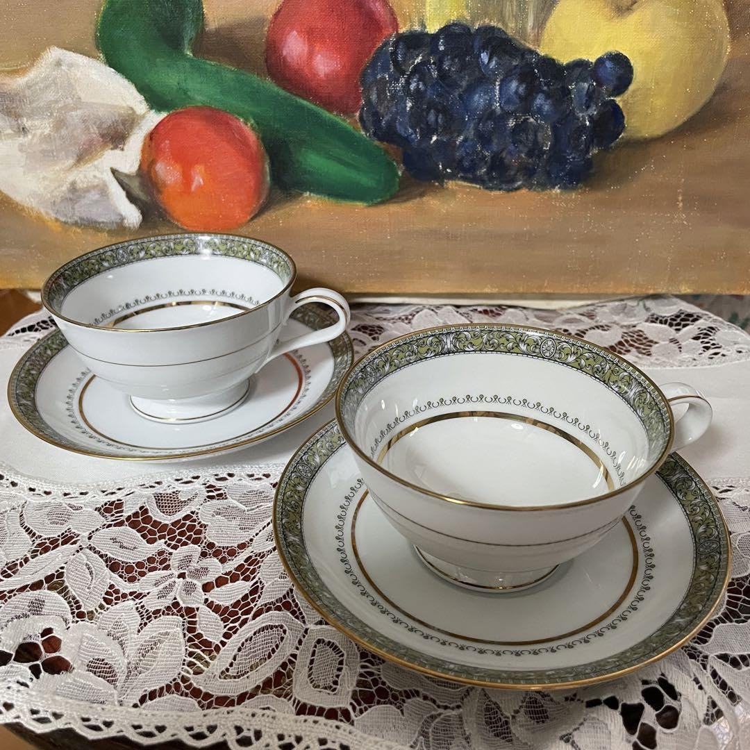 Amazon | オールドノリタケ カップ&ソーサー ペア THURSTON レトロ 