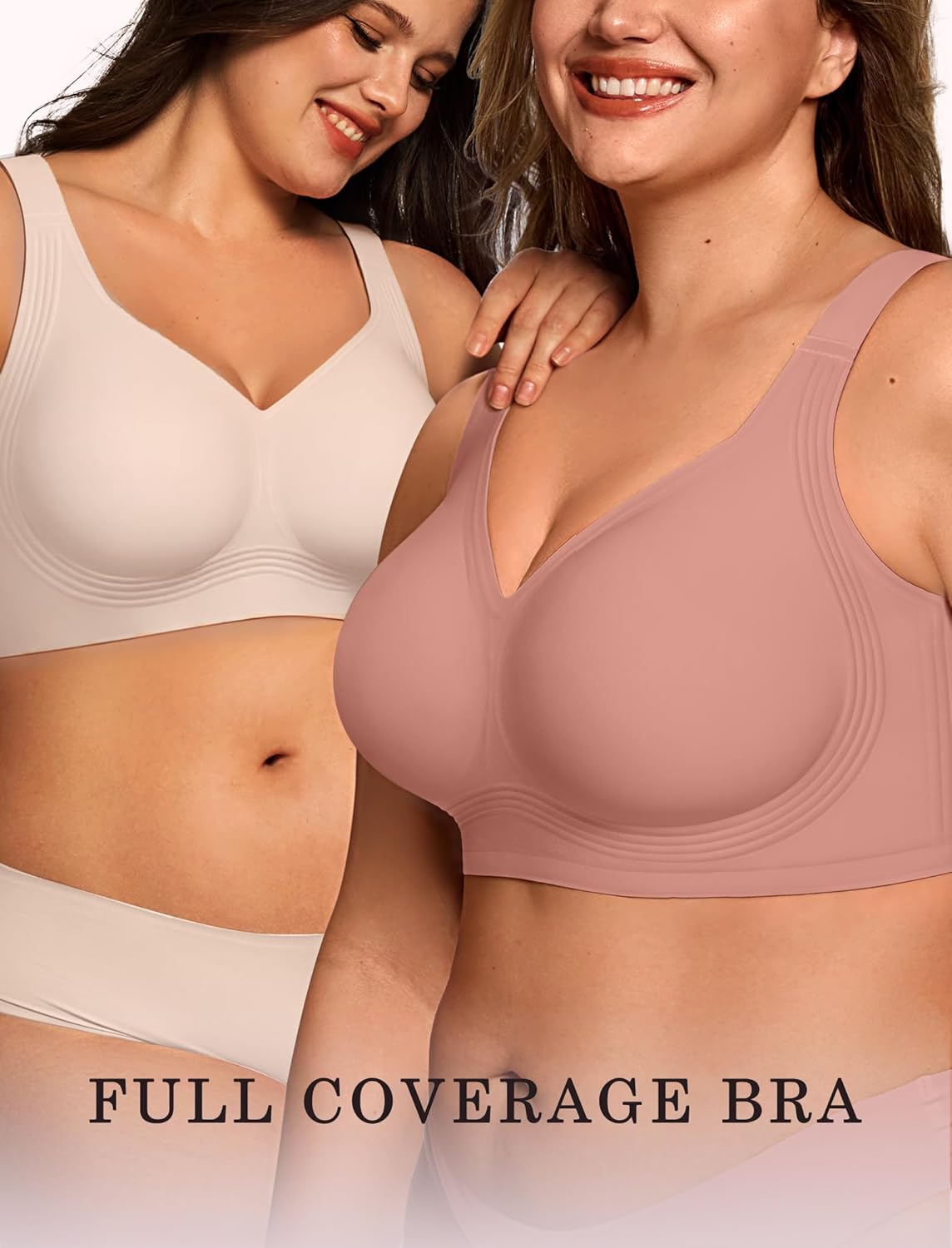 OEAK Womens Wireless Jelly Bra Plus Size Supportive Seamless Bras Full Coverage Push Up Comfortable No Underwire Tshirt Bras - Image 8