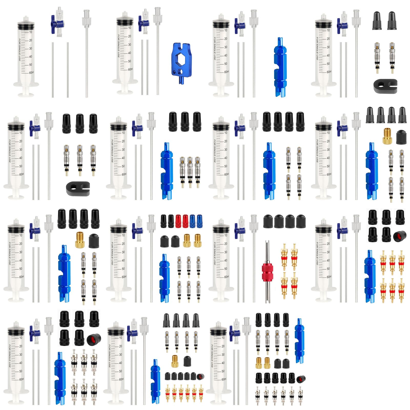 Iniettori di sigillante per Pneumatici tubeless, Kit di Riparazione per Pneumatici da Strada, Strumento per iniezione di Liquido per Pneumatici tubeless, Strumento per Riparazione di Biciclette