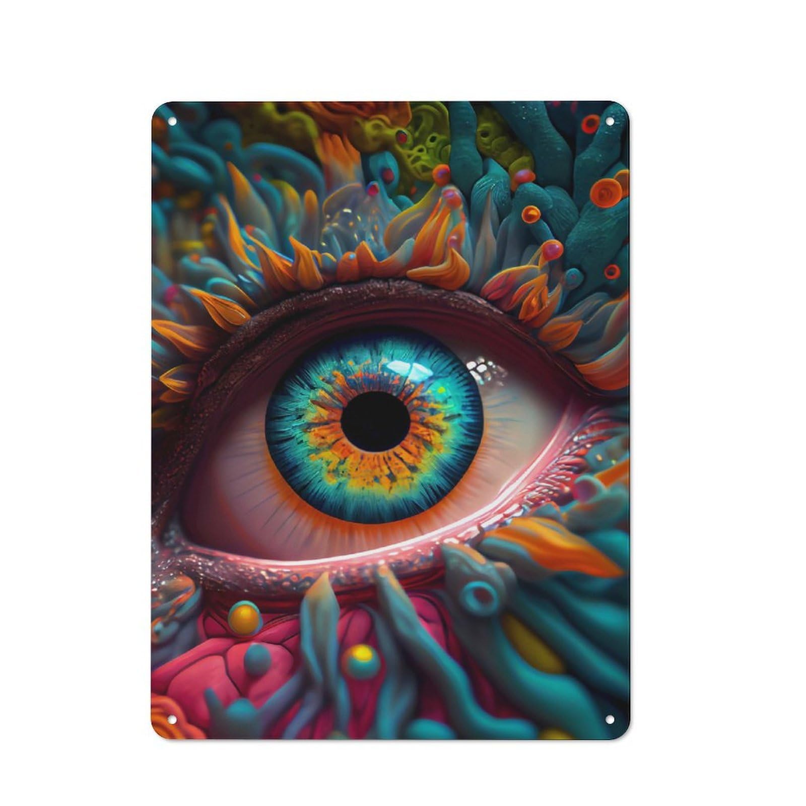 Retro Eye Vintage Tin Sign 40x30cm, Retro Room Decor for Lounge, Study, Pub Or Wall Gallery