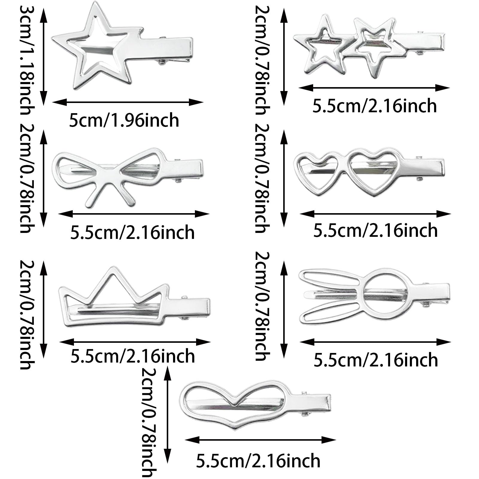 28PCS Silver Hair Clips - Image 2