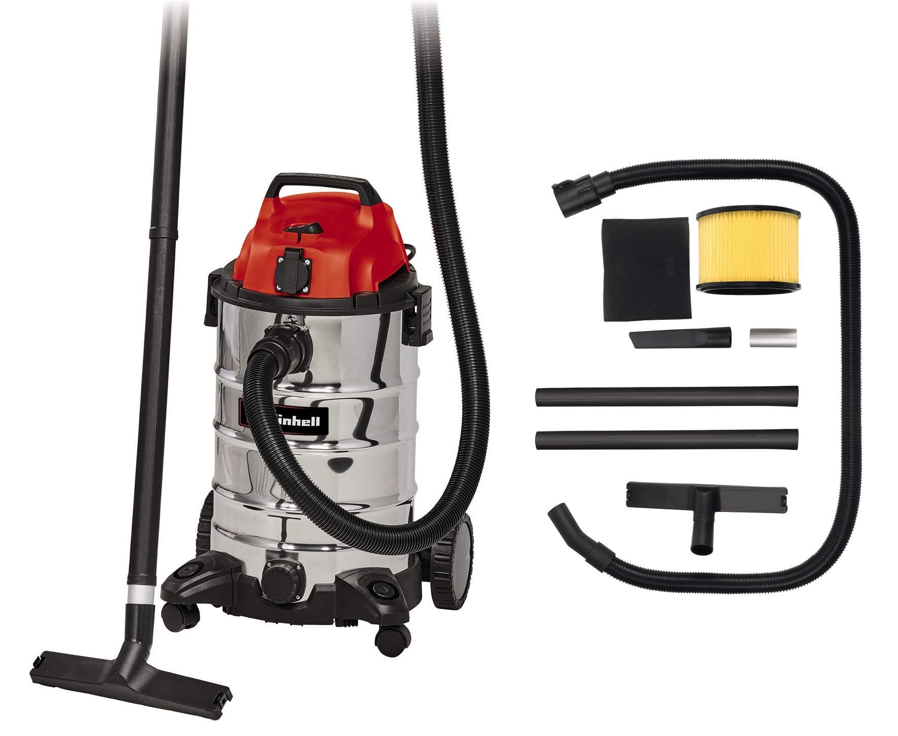 Einhell Odkurzacz Na Sucho I Mokro, 230 V, Czerwony, 1500 W & Oryginalny worek na śmieci 30 L