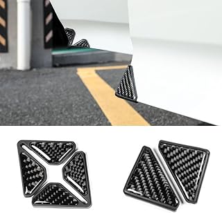 4 Pieces Carbon Fibre Corner Stickers, Compatible with Chrysler 300C SRT 200 Ypsilon Delta, Protection Corners for Car Anti-Collision, B Black