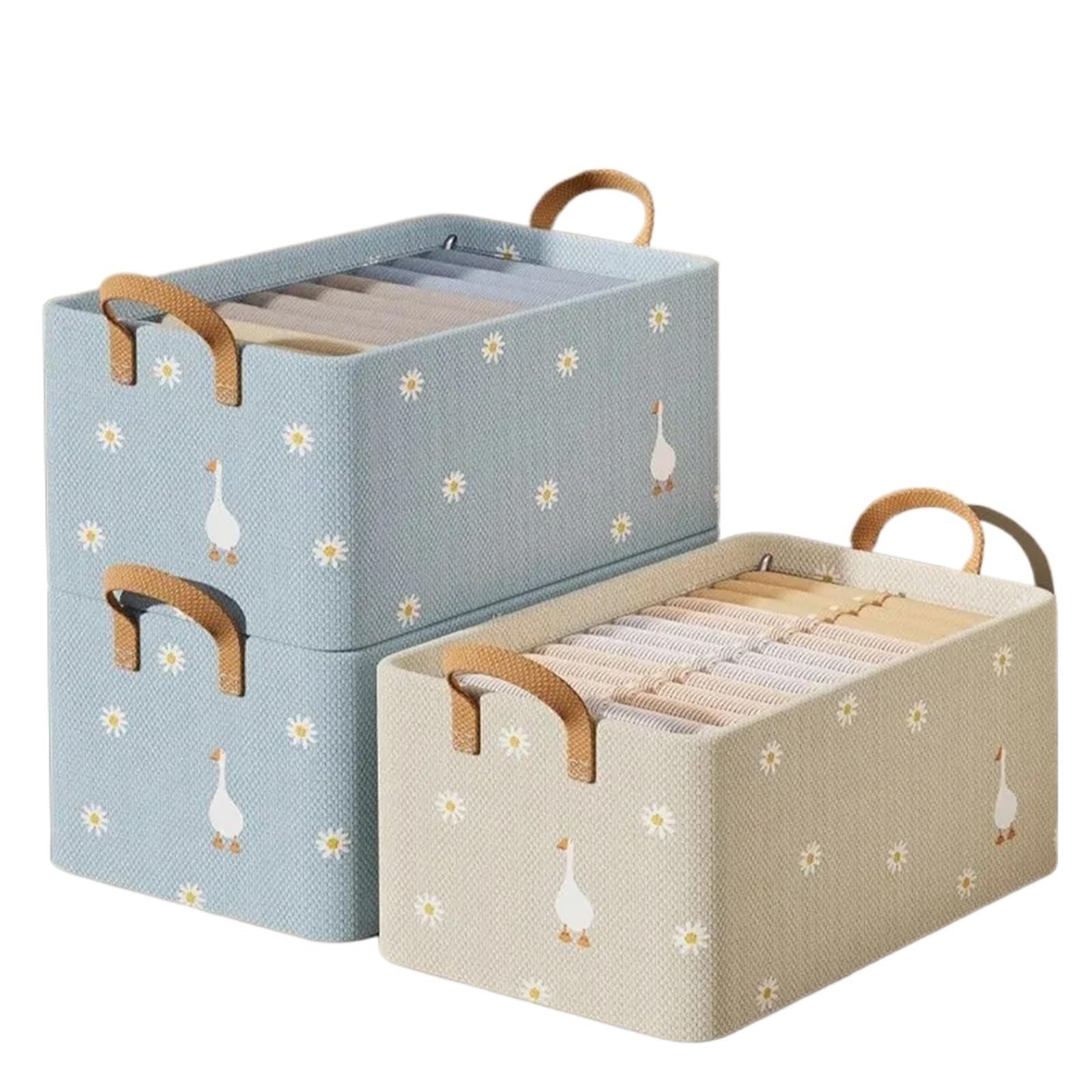 MRKU Boîte de Rangement pour sous-vêtements, Chaussettes et Soutiens-Gorge, Lavable, 47 x 28 x 20 cm, en Tissu d'ameublement