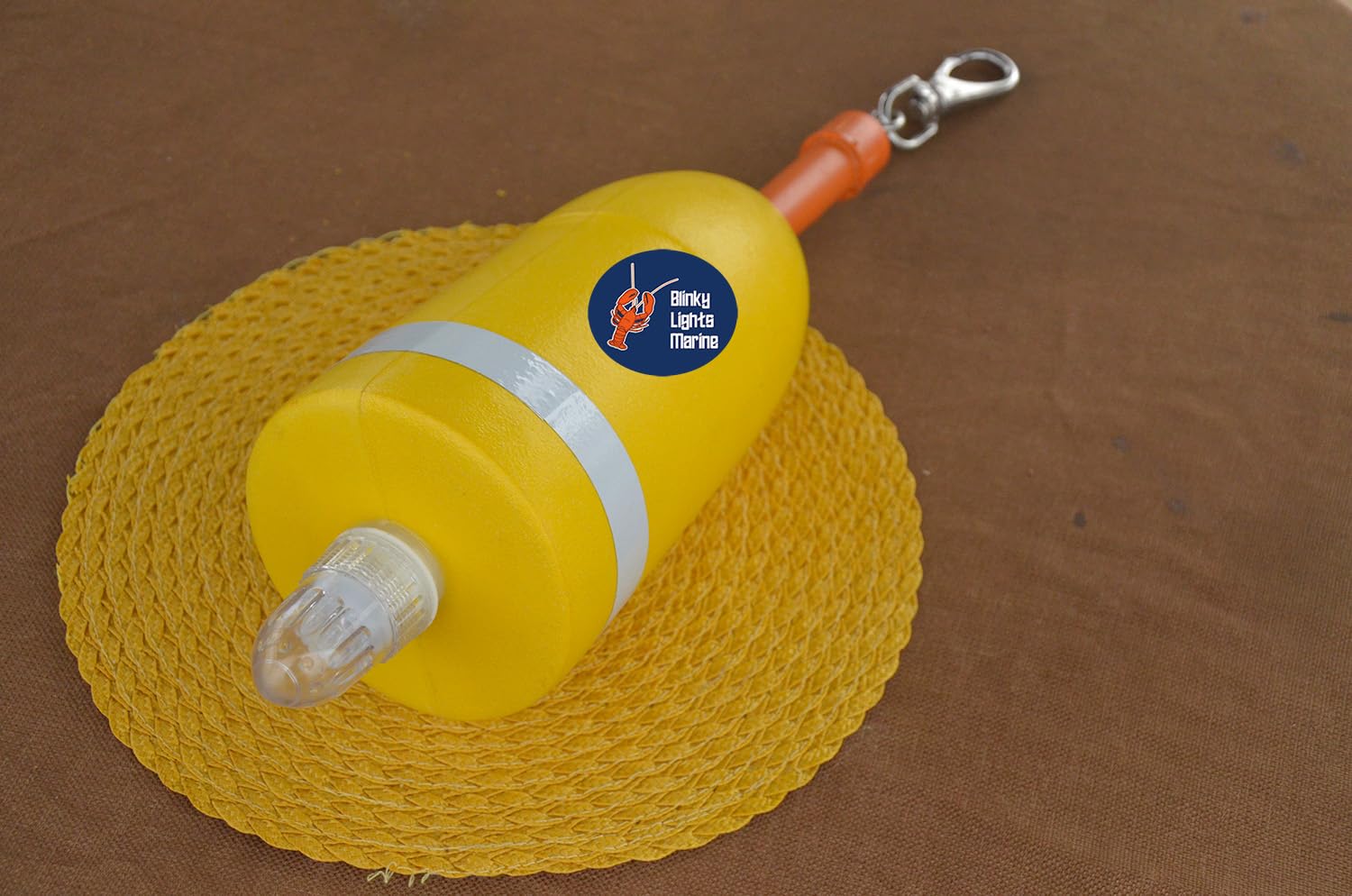 Blinky Lights Marine Lobster or Crab Hoop Net Buoy Float with LED Flashing Strobe and Weighted Hook