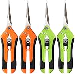 BEoffer 4 Pack Pruning Shears, 6.5 Inch Garden Scissors Gardening Hand Pruning Snips with Straight Stainless Steel Precision Blades for Gardening Flower Plant Precise Trimming and Pruning Maintenance