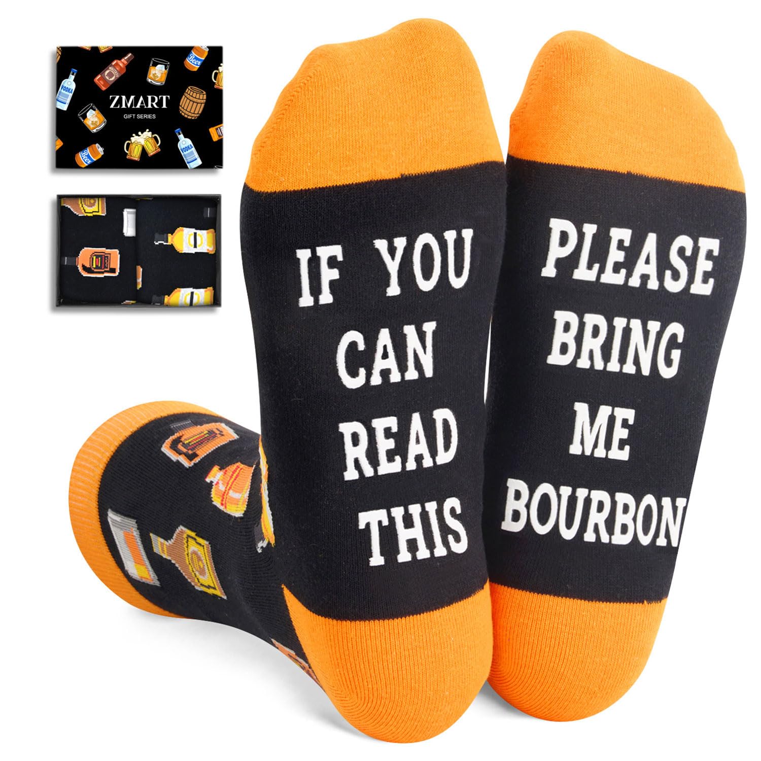 Zmart Food Gifts for Men Women - Taco Bacon Gifts, Funny Pickle Bourbon Socks