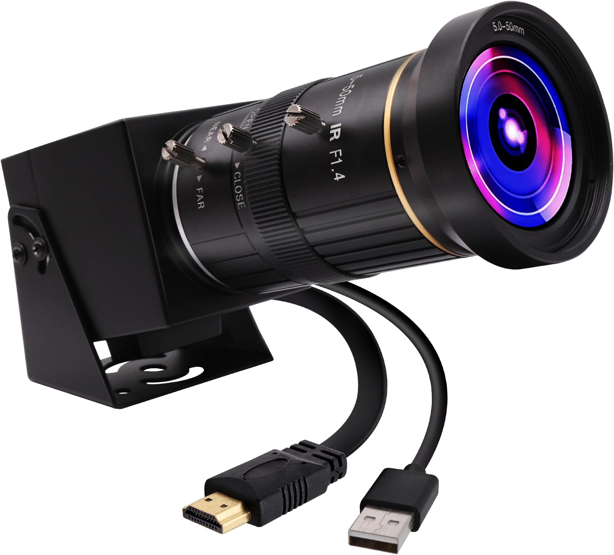 ELP HDMI 4K USB Camera for Live Streaming 10X Variable Focus PC Webcam USB HDMI Simultaneous Output Video Conferencing Close up Zoom in and Out Web Cam for Online Teaching Training