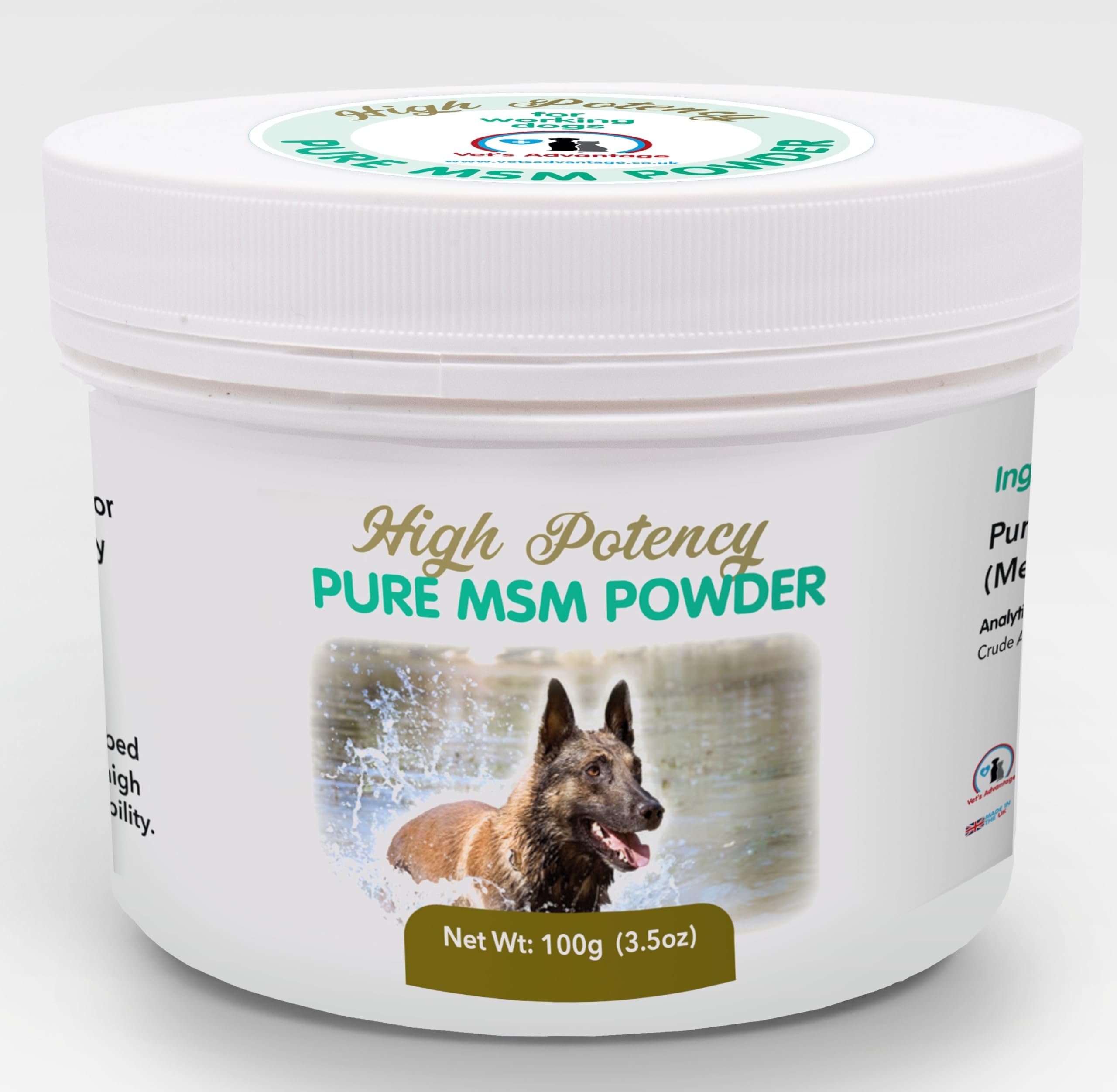 Vet's Advantage Pure MSM Powder for Dogs -Nutritional Joint Support so your Dog can Maintain Mobility and Comfort